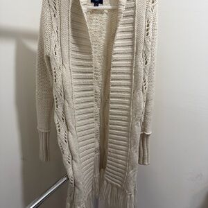 American Eagle Outfitters Cream Knit Cardigan